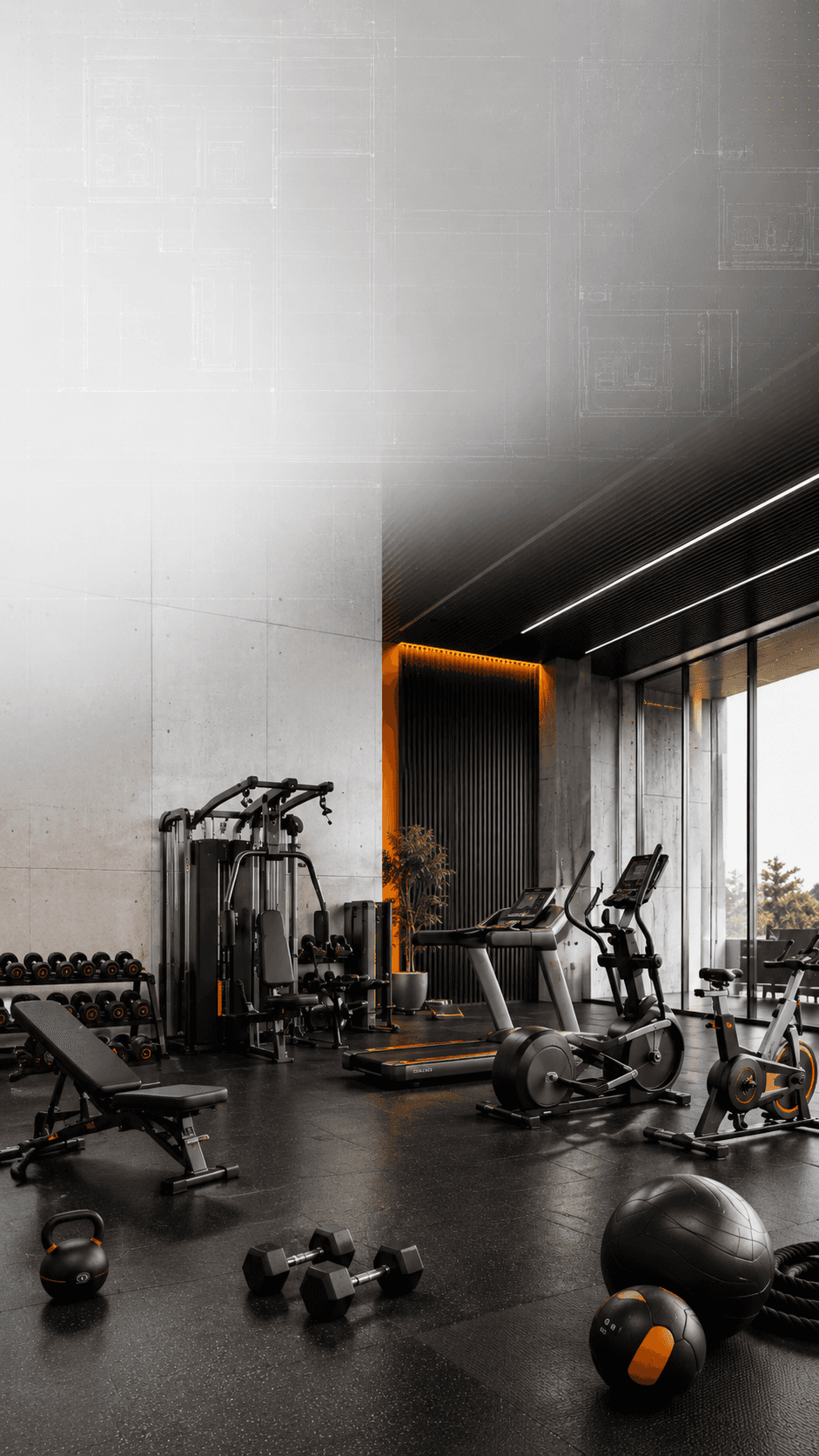 Equipamiento para un gimnasio institucional